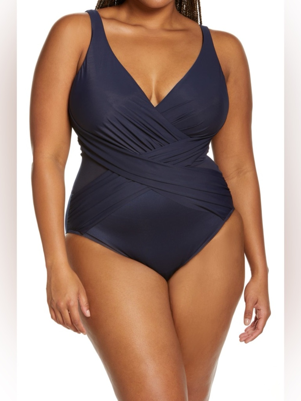 NEW Miraclesuit Illusionist Crossover One Piece Swimsuit Size 14